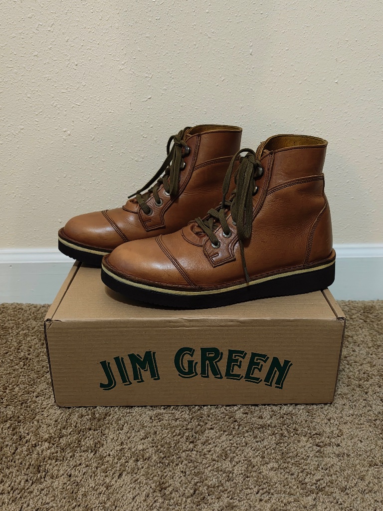 Rare! Jim Green Numzaan Natural Veg Tan Boots | Vibram 2021 Upgrade | Mens 10.5